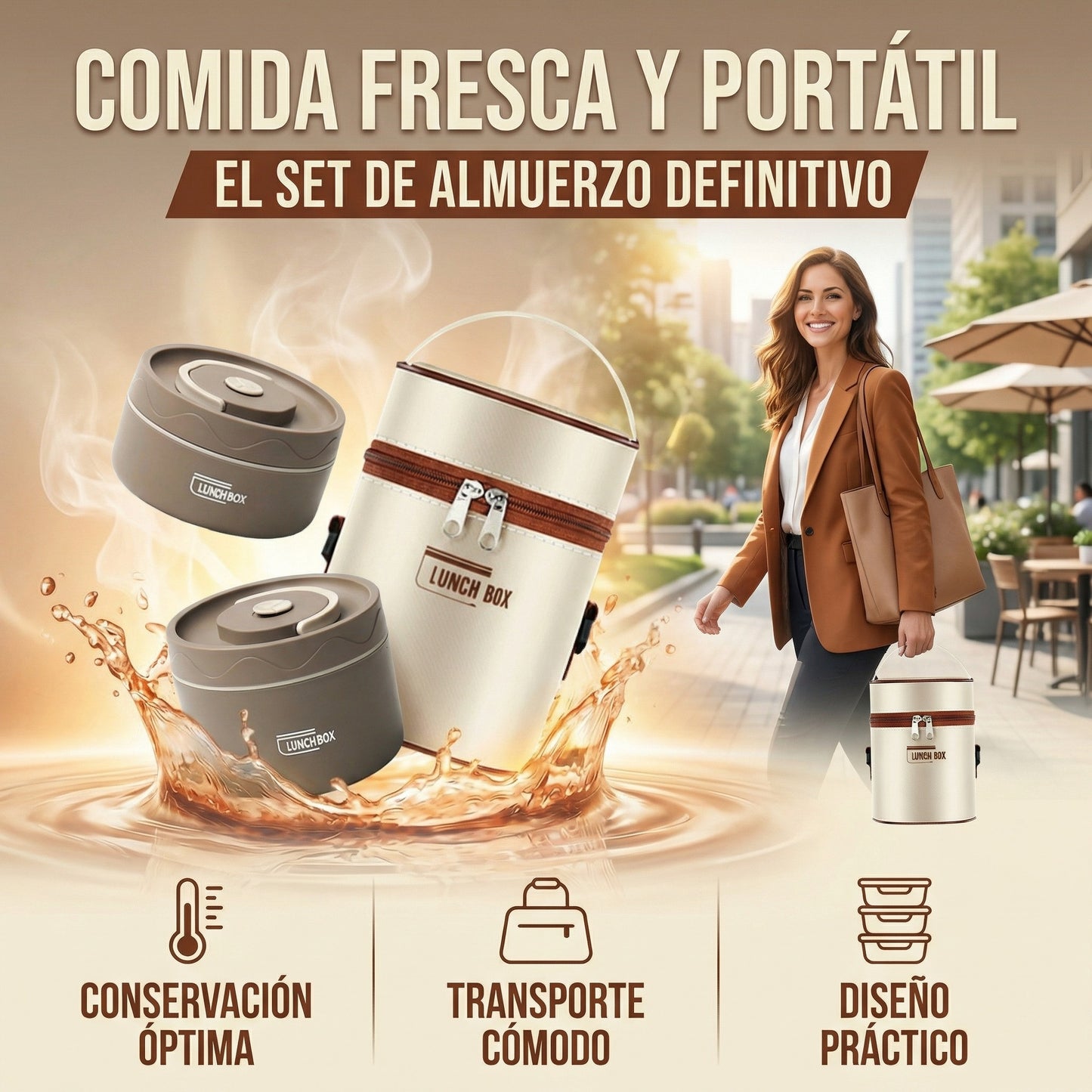 LunchBox 3 pcs (1500 ml) - Tu comida caliente, organizada y lista