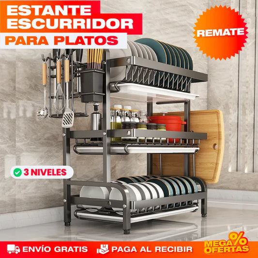 Escurridor 3 niveles - Más platos, menos espacio