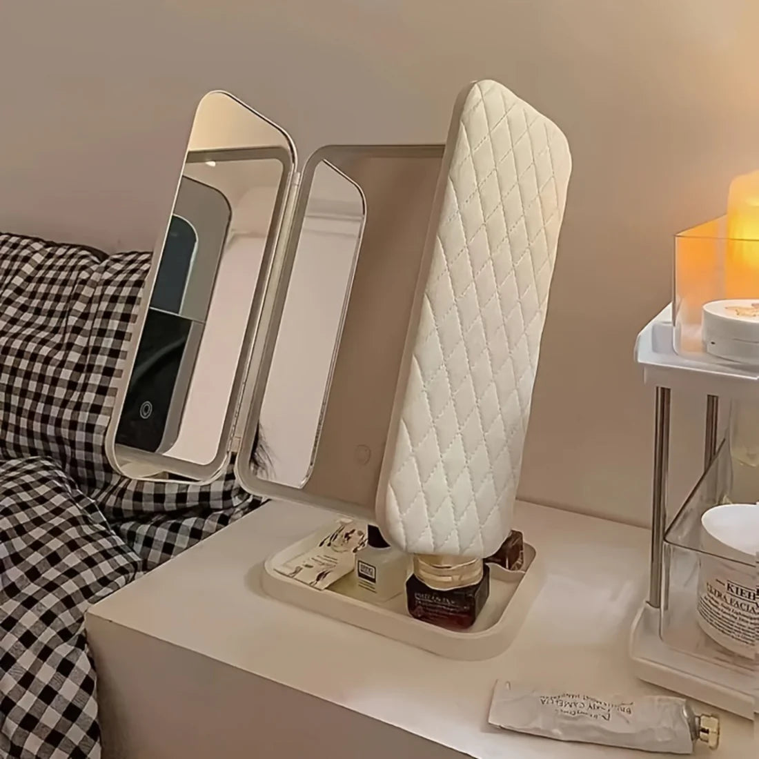 Espejo De Maquillaje Triple Iluminado