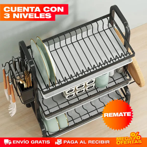 Escurridor 3 niveles - Más platos, menos espacio