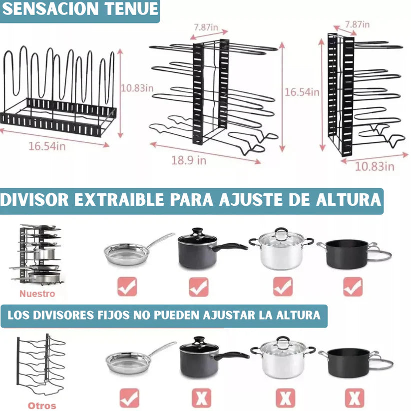 Organizador de Ollas - Más espacio, Menos Desorden