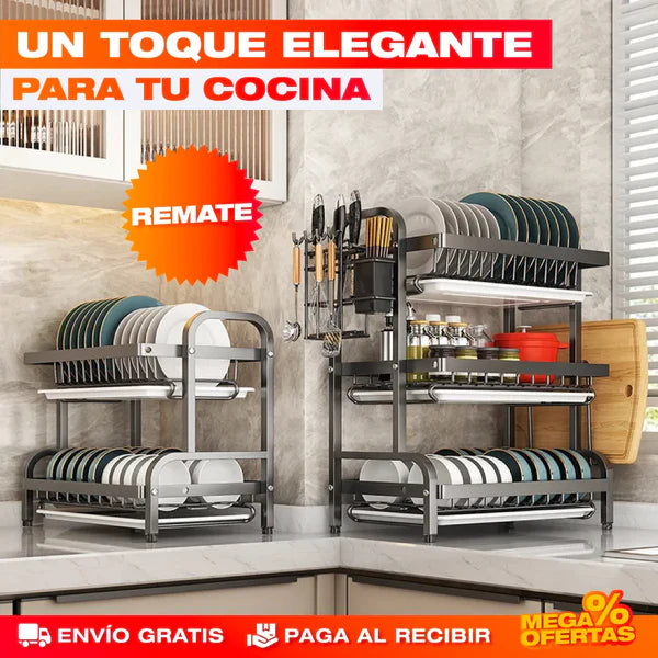 Escurridor 3 niveles - Más platos, menos espacio