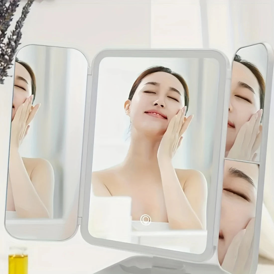 Espejo De Maquillaje Triple Iluminado