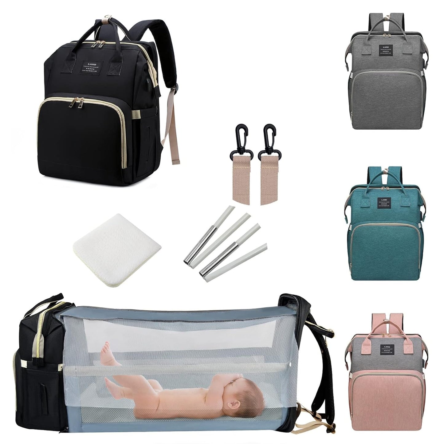 Mochila BabyPro – Transforma tu mochila en cuna y cambiador