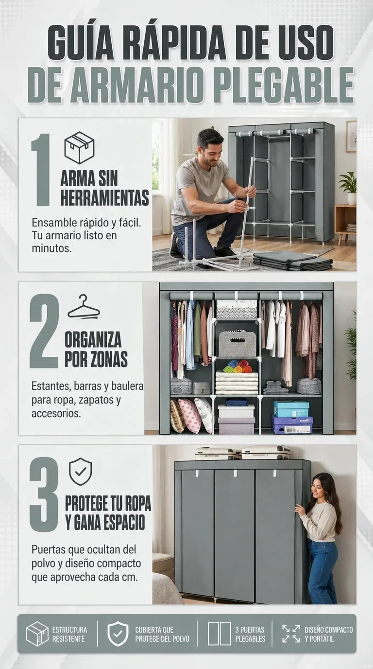 Armario Armable - Tu ropa organizada, lista y sin polvo