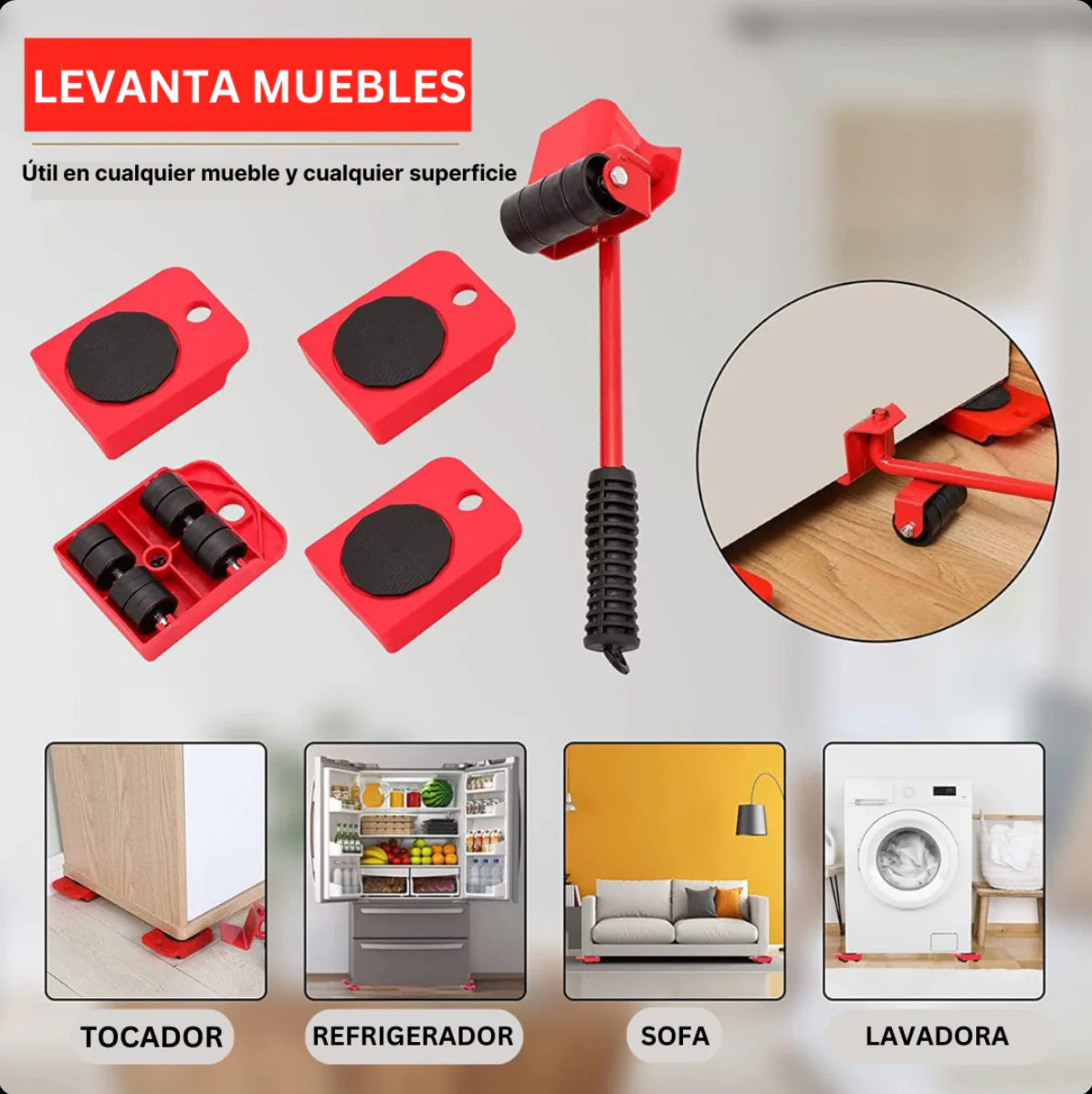 Kit Elevador DeslizaFácil – Desplaza cualquier mueble sin esfuerzo