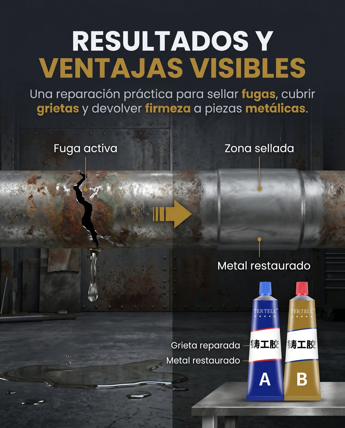 Soldadura liquida - Fusión fría de alta resistencia industrial