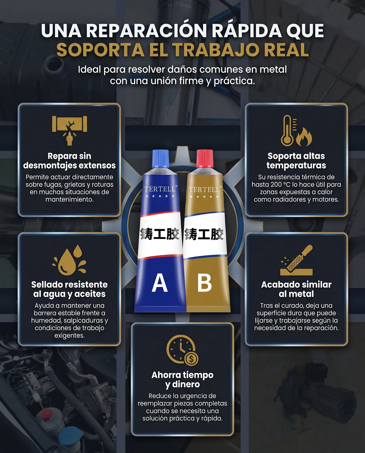 Soldadura liquida - Fusión fría de alta resistencia industrial