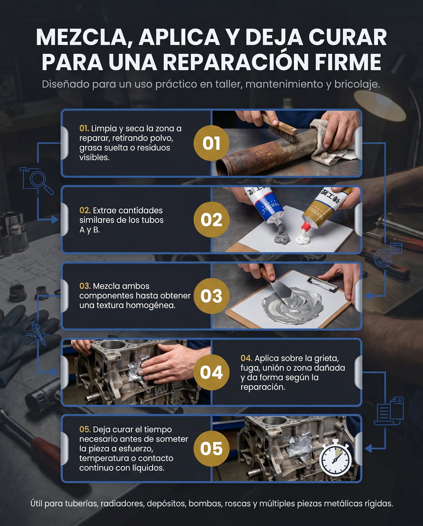 Soldadura liquida - Fusión fría de alta resistencia industrial