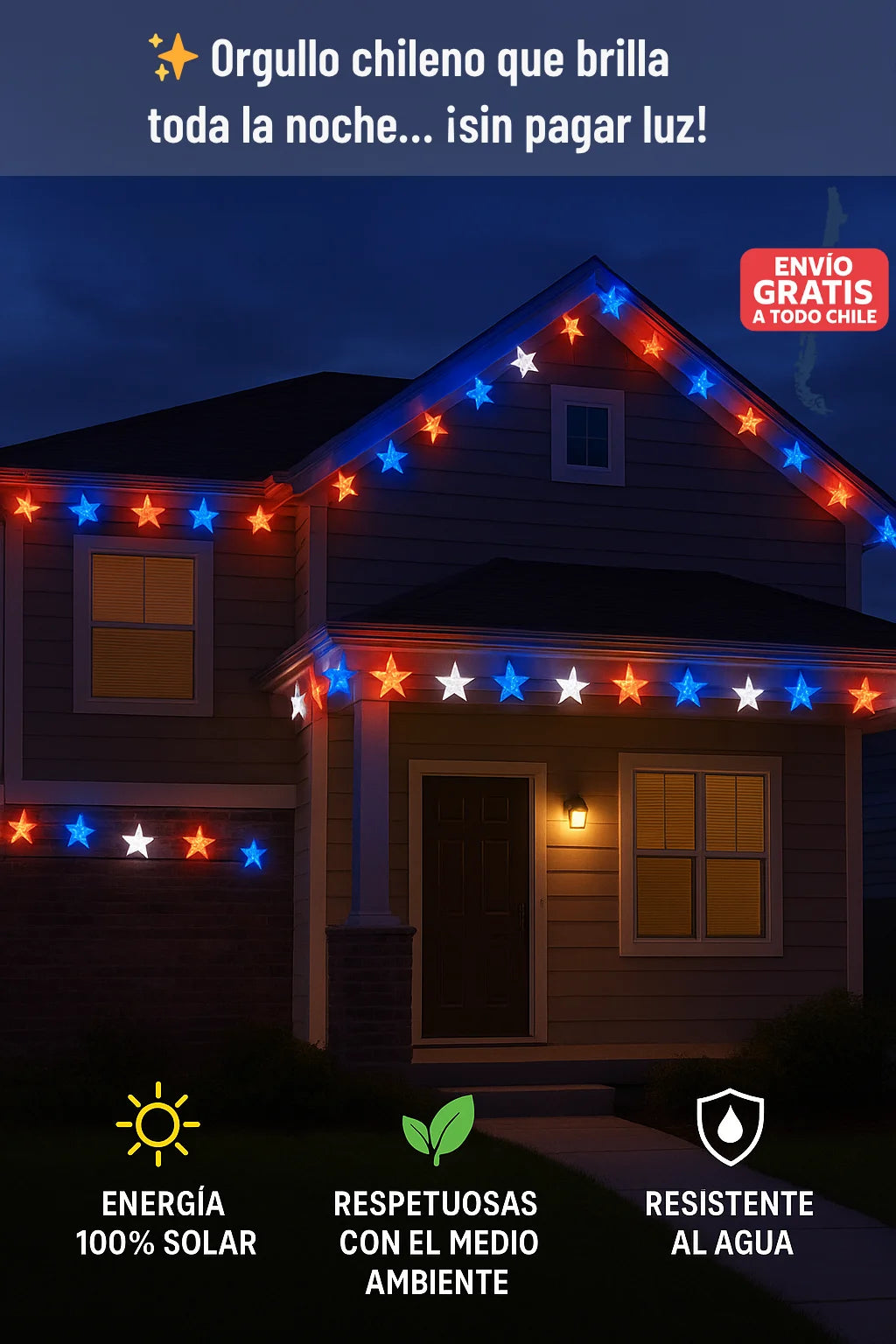 2x1 Luces Solares Tricolor – Decora con energía 100% gratuita