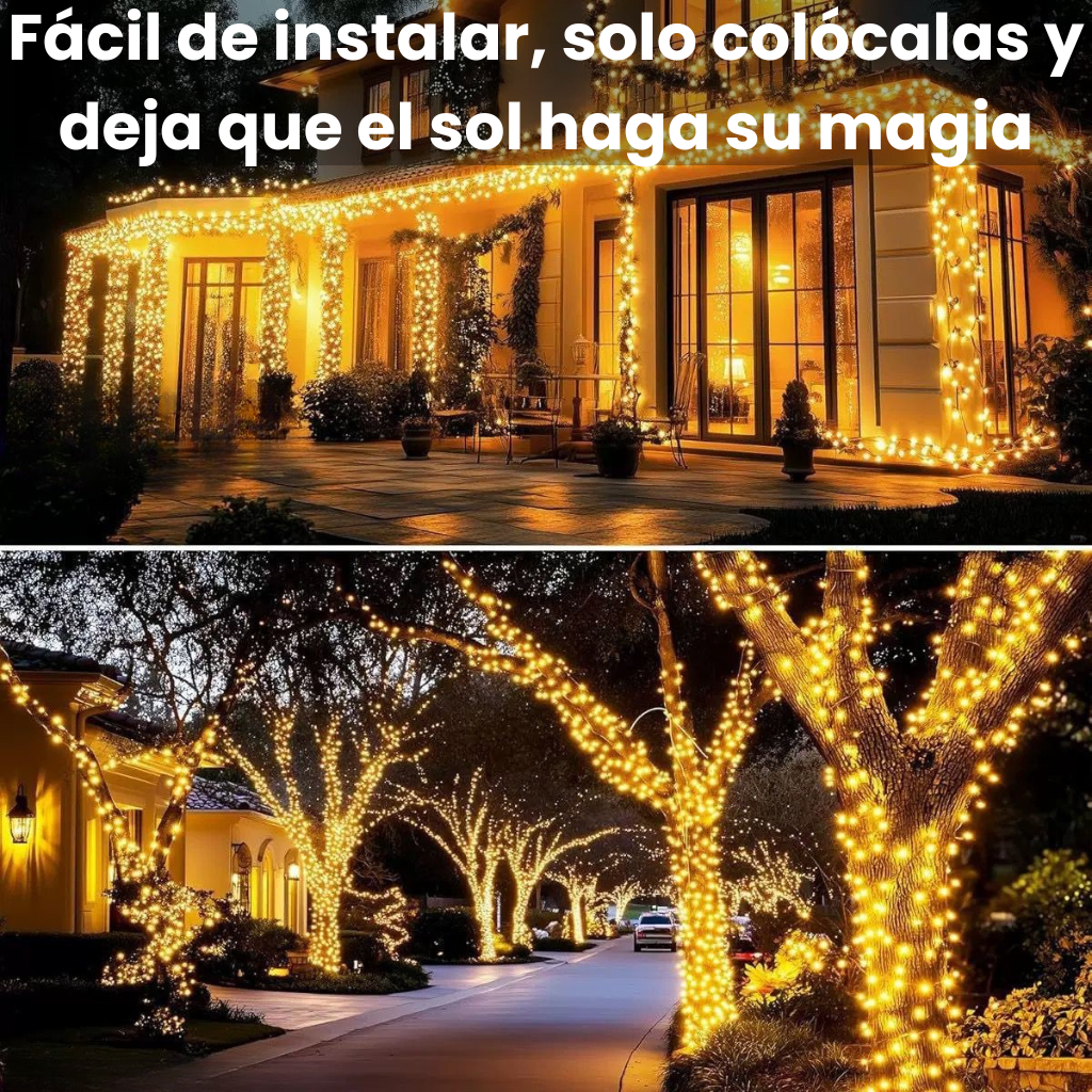 FestiLuz Solar - Luces solares festivas, sin cables ni cuentas de luz